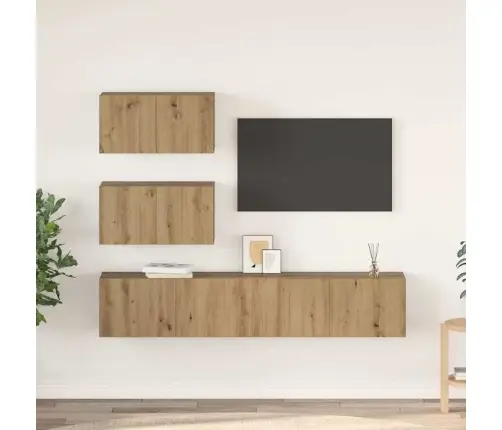 Tv Skapīšu Komplekts 4 Pcs Amatnieku Ozola 80 X 30 X 30 Cm Vidaxl