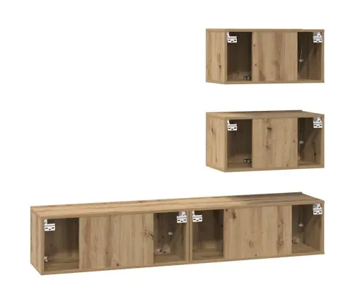 Tv Skapīšu Komplekts 4 Pcs Amatnieku Ozola 80 X 30 X 30 Cm Vidaxl