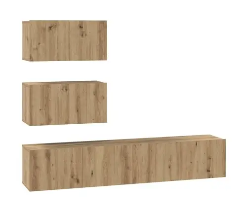 Tv Skapīšu Komplekts 4 Pcs Amatnieku Ozola 80 X 30 X 30 Cm Vidaxl