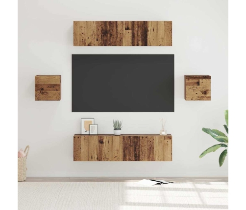 Tv Skapīšu Komplekts 6 Pcs Vecs Koks Vidējs 30.5 X 30 X 30 Cm Vidaxl