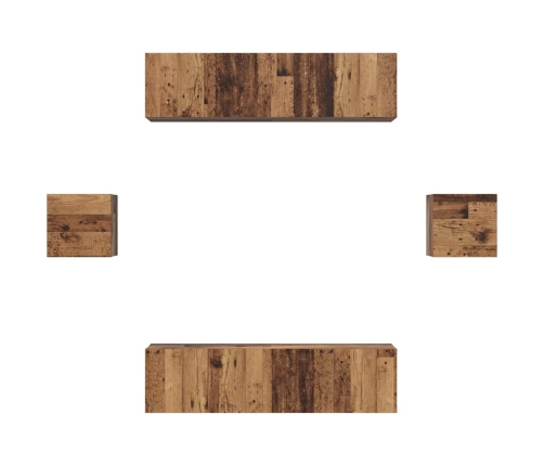Tv Skapīšu Komplekts 6 Pcs Vecs Koks Vidējs 30.5 X 30 X 30 Cm Vidaxl