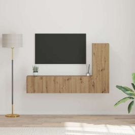 Tv Spintelių Komplektas 3 Pcs Artisano Ąžuolo 60 X 30 X 30 Cm