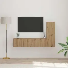 Tv Spintelių Komplektas 3 Pcs Artisano Ąžuolo 60 X 30 X 30 Cm