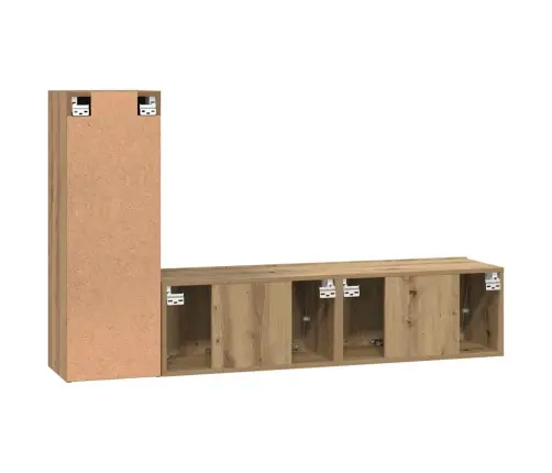 Tv Spintelių Komplektas 3 Pcs Artisano Ąžuolo 60 X 30 X 30 Cm