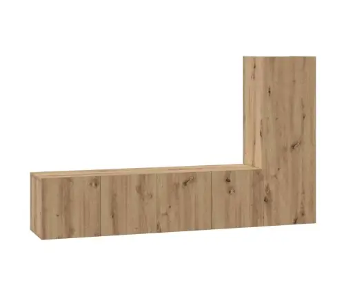 Tv Spintelių Komplektas 3 Pcs Artisano Ąžuolo 60 X 30 X 30 Cm
