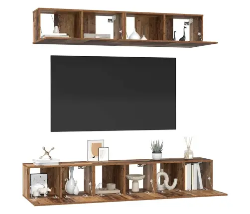 Tv Skapju Komplekts Ar Plauktu 5 Pcs Vecs Koks Standarta Vidējs Vidaxl