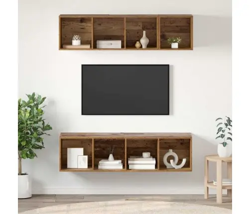 Tv Spintelės Komplektas Sena Mediena Apdirbta Mediena