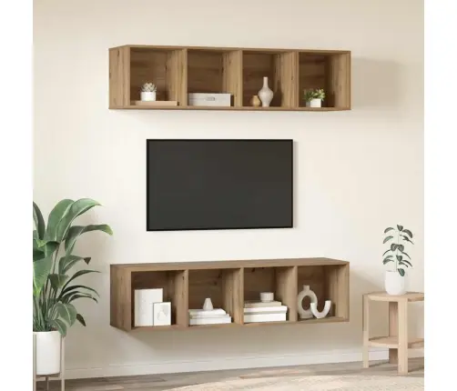 Tv Skapju Komplekts 3 Pcs Amatnieku Ozola Inženierijas Koks Vidaxl