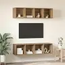 Tv Skapju Komplekts 3 Pcs Amatnieku Ozola Inženierijas Koks Vidaxl