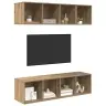 Tv Skapju Komplekts 3 Pcs Amatnieku Ozola Inženierijas Koks Vidaxl
