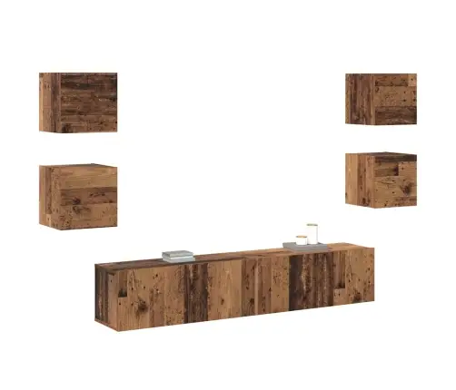 Televizora Skapīša 6 Pcs Brūna 160 X 30 X 30 Cm Vidaxl