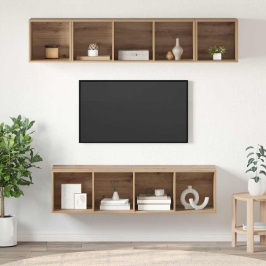 Tv Spintelių Komplektas 4 Pcs Artisano Ąžuolo Apdirbta Mediena