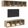 Tv Skapīšu Komplekts 4 Pcs Amatnieku Ozola 37 X 37 X 142.5 Cm Vidaxl