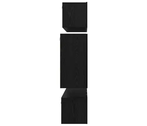 Telerikapi Komplekt 6 Pcs Must Tamm 80 X 30 X 30 Cm Tehispuit