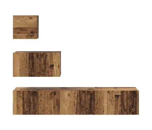 Tv Skapīšu Komplekts 4 Pcs Vecs Koks 80 X 30 X 30 Cm Vidaxl