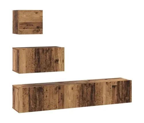 Tv Skapīšu Komplekts 4 Pcs Vecs Koks 80 X 30 X 30 Cm Vidaxl