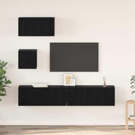 Tv Skapīšu Komplekts 4 Pcs Melns Ozols 80 X 30 X 30 Cm Vidaxl