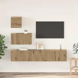 Tv Skapīšu Komplekts 4 Pcs Amatnieku Ozola 80 X 30 X 30 Cm Vidaxl
