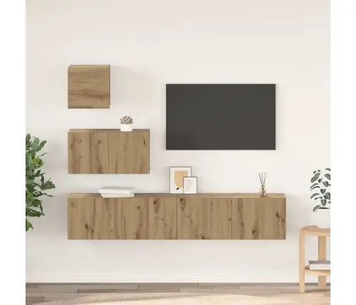 Tv Skapīšu Komplekts 4 Pcs Amatnieku Ozola 80 X 30 X 30 Cm Vidaxl