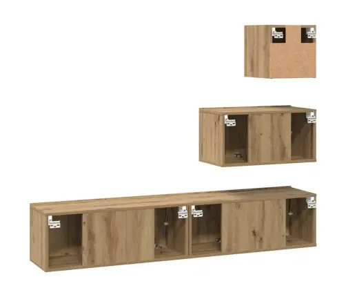 Tv Skapīšu Komplekts 4 Pcs Amatnieku Ozola 80 X 30 X 30 Cm Vidaxl