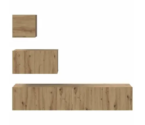 Tv Skapīšu Komplekts 4 Pcs Amatnieku Ozola 80 X 30 X 30 Cm Vidaxl