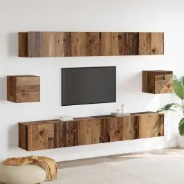 Tv Skapīšu Komplekts 6 Pcs Vecs Koks 100 X 30 X 30 Cm Koka Vidaxl
