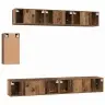 Tv Skapīšu Komplekts 6 Pcs Vecs Koks 100 X 30 X 30 Cm Vidaxl