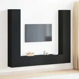 Televizora Skapīša 6 Pcs Melna 80 X 30 X 30 Cm Vidaxl