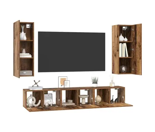 Telerikapi Komplekt 5 Pcs Vana Puit Tehispuit