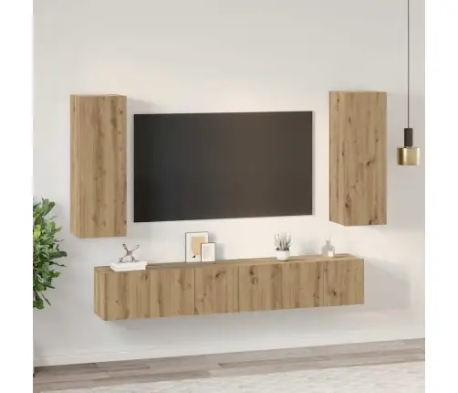 Tv Skapīšu Komplekts 4 Pcs Amatnieku Ozola 30.5 X 30 X 90 Cm Vidaxl
