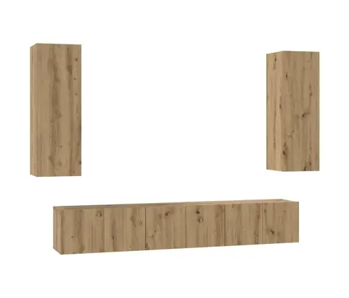 Tv Skapīšu Komplekts 4 Pcs Amatnieku Ozola 30.5 X 30 X 90 Cm Vidaxl