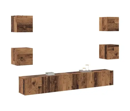 Televizora Skapīša 6 Pcs Brūna 200 X 30 X 30 Cm Vidaxl