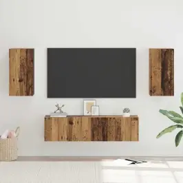 Tv Skapīšu Komplekts 4 Pcs Vecs Koks 30.5 X 30 X 60 Cm Vidaxl