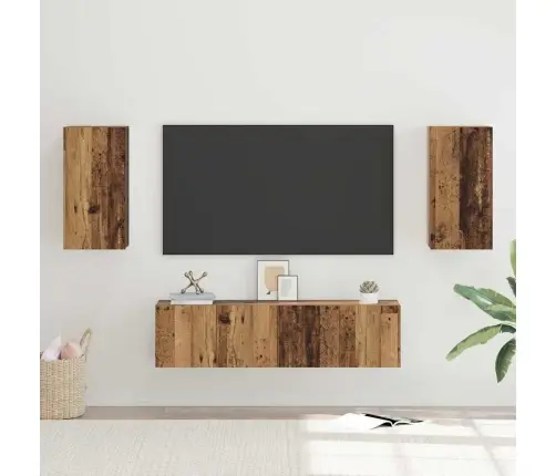 Tv Skapīšu Komplekts 4 Pcs Vecs Koks 30.5 X 30 X 60 Cm Vidaxl