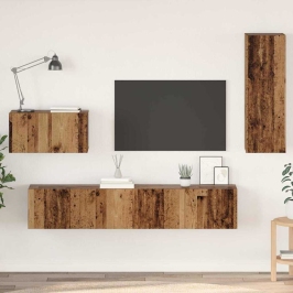 Sienas Tv Skapis 4 Pcs Vecs Koks 200 X 30 X 30 Cm Vidaxl