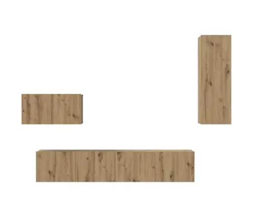 Sienas Tv Skapis 4 Pcs Amatnieku Ozols 80 X 30 X 30 Cm Vidējs Vidaxl