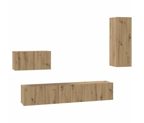 Sienas Tv Skapis 4 Pcs Amatnieku Ozols 80 X 30 X 30 Cm Vidējs Vidaxl