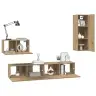 Sienas Tv Skapis 4 Pcs Amatnieku Ozols 80 X 30 X 30 Cm Vidējs Vidaxl