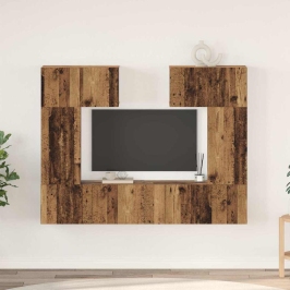 Tv Skapīšu Komplekts 6 Pcs Vecs Koks 80 X 30 X 30 Cm Vidaxl