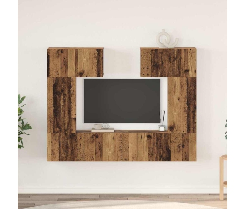 Tv Skapīšu Komplekts Ar Plauktu 6 Pcs Veca Koka 80 X 30 X 30 Cm Vidaxl