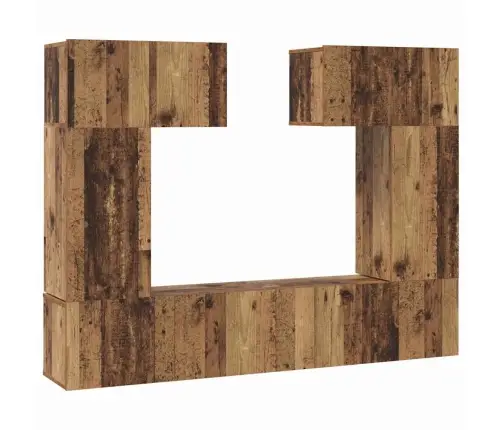 Telerikapi Komplekt 6 Pcs Vana Puit 80 X 30 X 30 Cm Tehispuit
