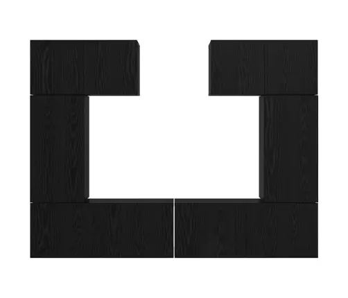 Tv Spintelių Komplektas 6 Pcs Juoda Ąžuolo 80 X 30 X 30 Cm