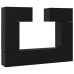 Tv Skapīšu Komplekts 6 Pcs Melns Ozols 80 X 30 X 30 Cm Vidaxl