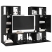 Tv Skapīšu Komplekts 6 Pcs Melns Ozols 80 X 30 X 30 Cm Vidaxl