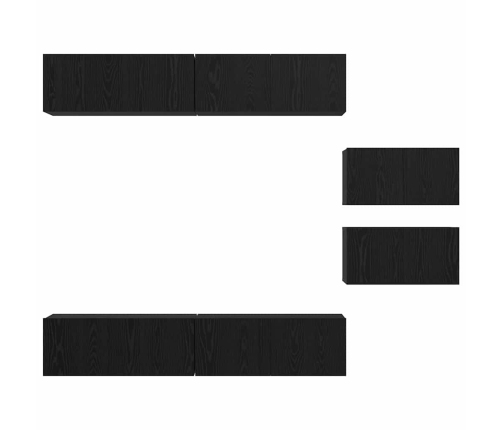 Tv Skapīšu Komplekts 6 Pcs Melns Ozols 80 X 30 X 30.5 Cm Vidaxl