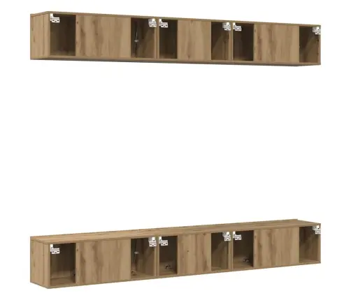 Tv Skapīšu Komplekts 6 Pcs Amatnieku Ozola 60 X 30 X 35 Cm Vidaxl