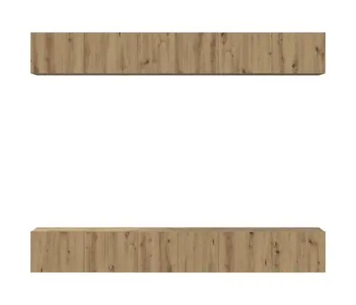Tv Skapīšu Komplekts 6 Pcs Amatnieku Ozola 60 X 30 X 35 Cm Vidaxl