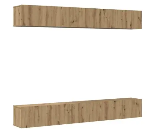 Tv Skapīšu Komplekts 6 Pcs Amatnieku Ozola 60 X 30 X 35 Cm Vidaxl
