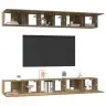 Tv Skapīšu Komplekts 6 Pcs Amatnieku Ozola 60 X 30 X 35 Cm Vidaxl