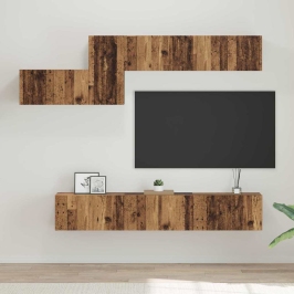 Tv Skapīšu Komplekts 7 Pcs Vecs Koks 60 X 30 X 30 Cm Vidaxl